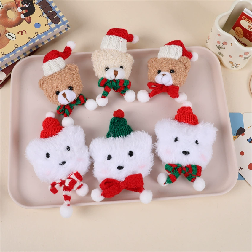 Рождественский мультяшный плюшевый медведь в нагруднике ювелирные аксессуары брошь для мобильного телефона декоративный чехол для куклы обувь цветы аксессуары