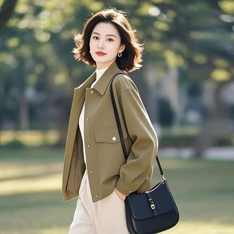 2025 New Style Spring Unique Super Good-looking Lazy Style Short All-match Casual Yellow Jacket for Women