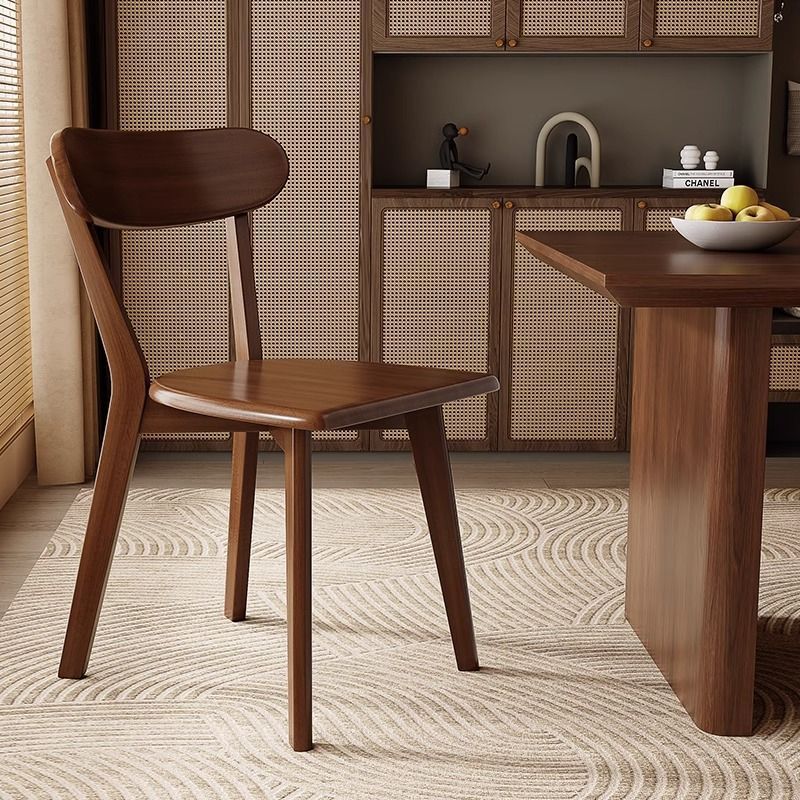 Nordic Restaurant Dining Table and Chairs Solid Wood Dining Chair Home Modern Design Backrest Chair Retro Small Apartment Solid Wood Chair