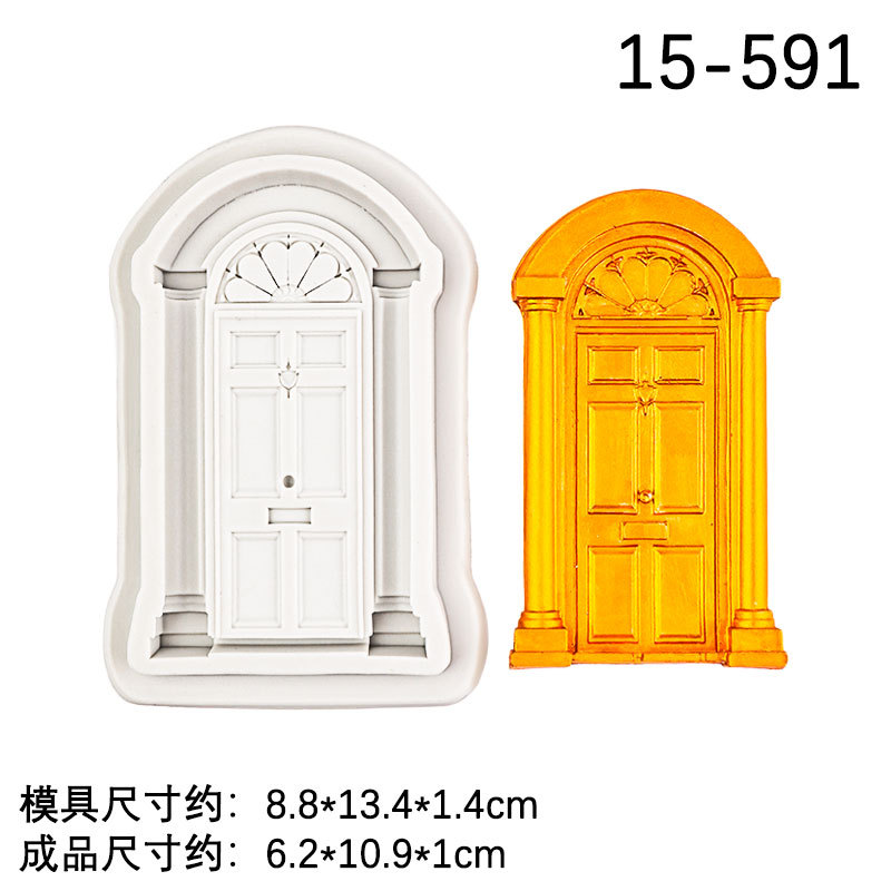 Marco de puerta de estilo europeo en relieve, borde de ventana, forma decorativa, molde de silicona, molde de pastel Pace para hornear fondant seco