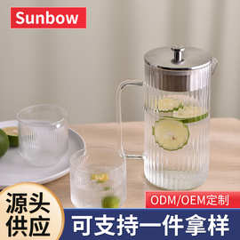 304不锈钢冷水壶礼盒套装水壶玻璃大容量高硼硅泡茶壶茶杯凉水壶