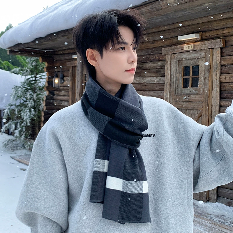 Шарф Зимний мужской наружный ветрозащитный шейный теплый шаль Корейская пара дикий продвинутый студенческий шарф женский нагрудник