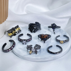 暗黑個性復古簡約開口戒指女時尚百搭小眾設計高級感冷淡風食指戒