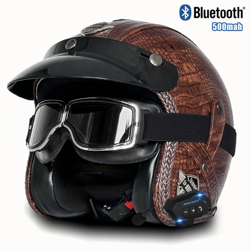 V 다크 브라운 악어 패턴 광장 복고풍 거울 블루투스