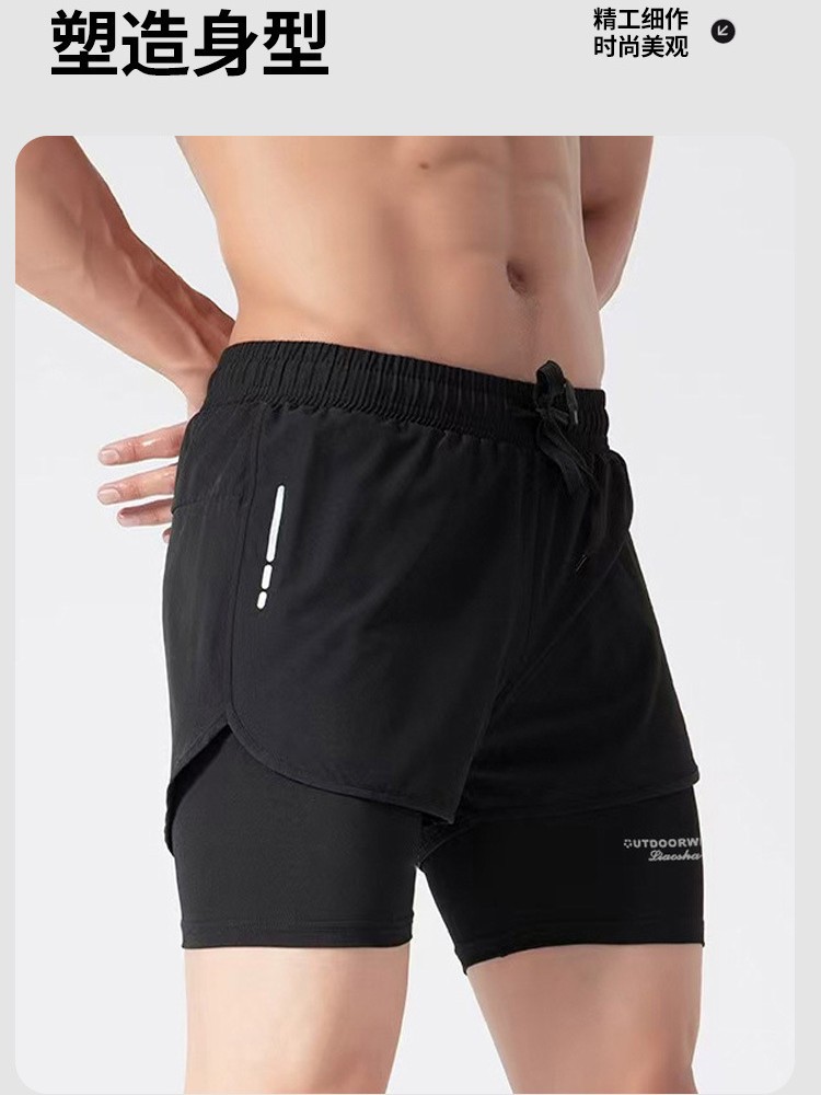 Pantalones cortos de playa de doble capa para hombre de poliéster transpirable para natación image 6