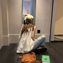 荒荒家 刺绣花朵背心2025夏季新款法式初恋无袖上衣马甲外套女