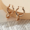 Metal earrings, simple and elegant design, Amazon