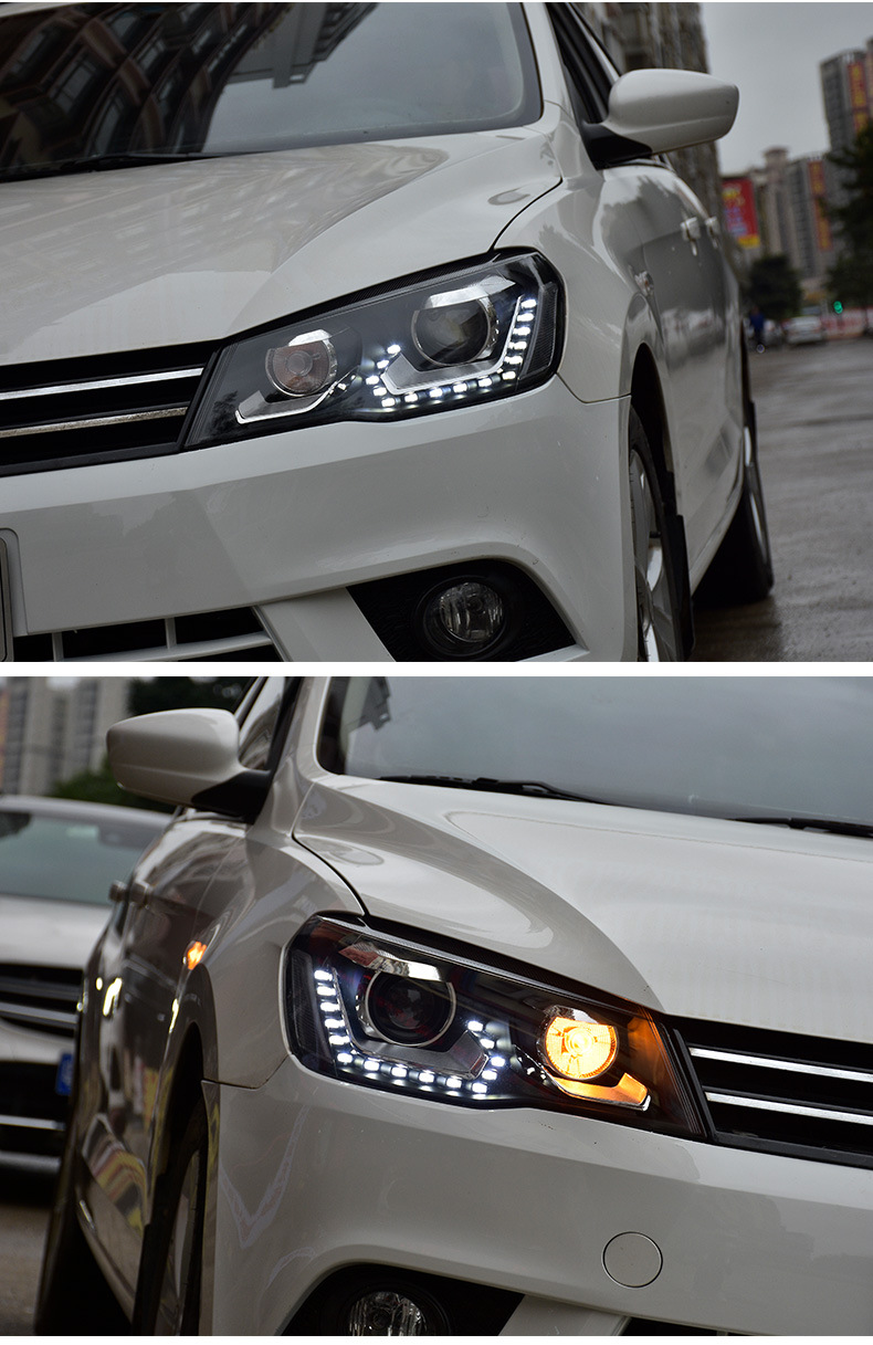 Jetta Headlight Assembly 13-16 Models Volkswagen Jetta Modified Lens Xenon Lights Led Headlights Led Daytime Running Lights