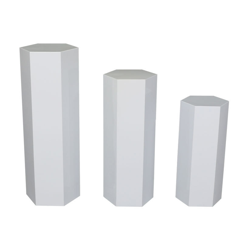 Comercio exterior boda postre tabla de hierro cuadrada fiesta de cumpleaños estante de pastel hexagonal mesa de postres de boda accesorios de ventana