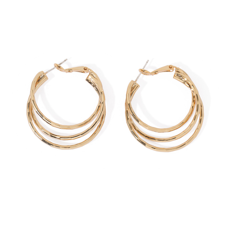 Cuerpo dorado 925 plata temperamento europeo y americano círculo salvaje exagerado personalidad HOOP aretes de aretes de aretes para mujeres