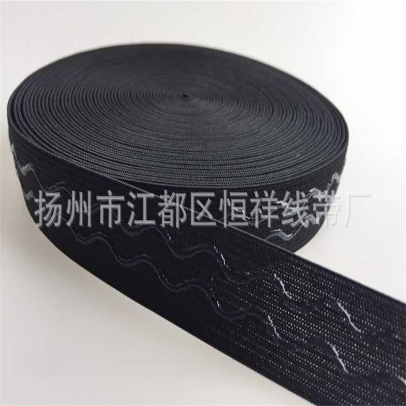 波浪硅胶松紧带滴胶带可批发滴胶图形柔软加宽高弹性宽松紧带