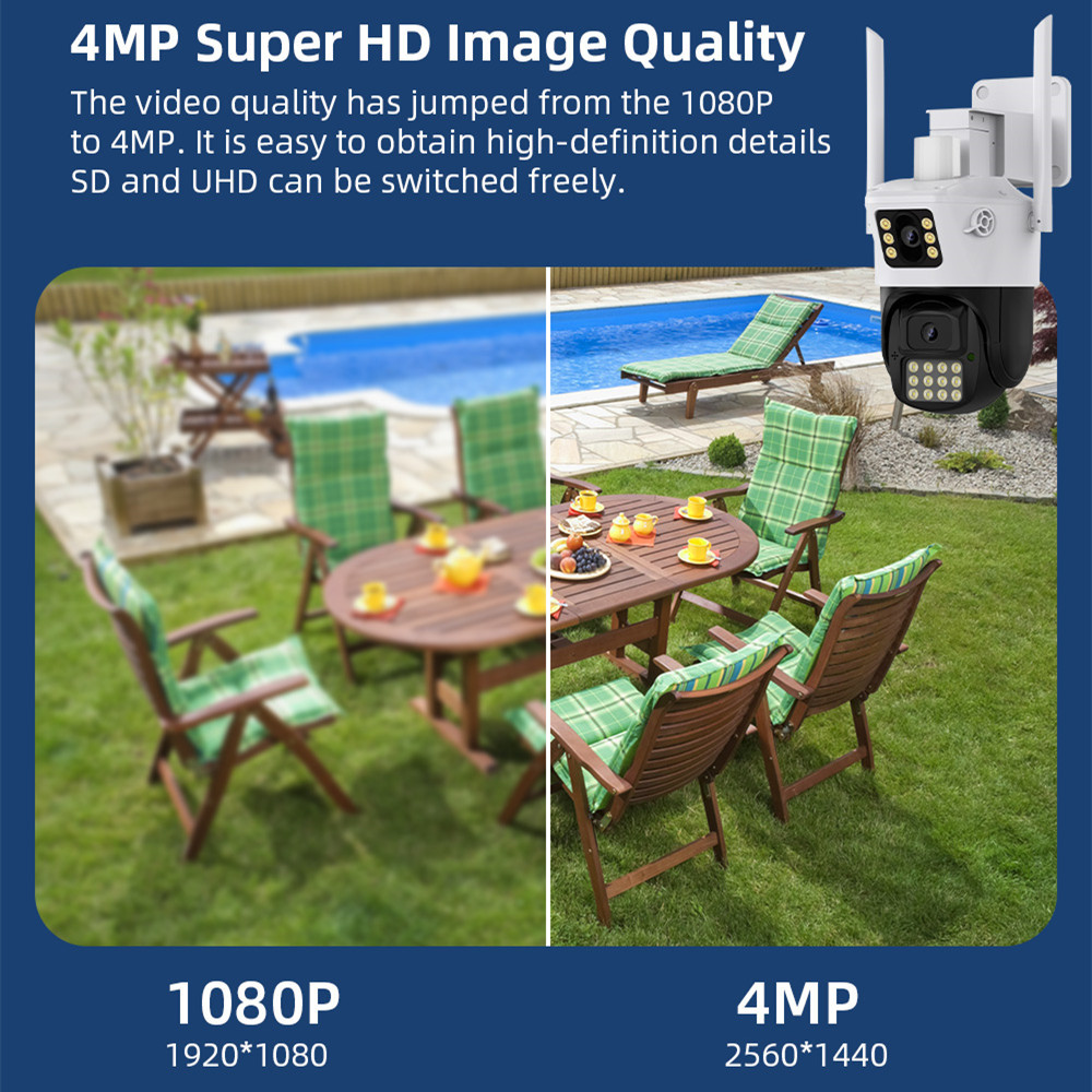 ICSEE Binocular Gunball Monitor Camera for Home Outdoor 360-Degree No Dead Angle Dual Camera High Definition Monitor