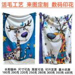 源头工厂定制法兰绒毛绒数码印花牛奶绒毯子午休毯礼品跨境电商