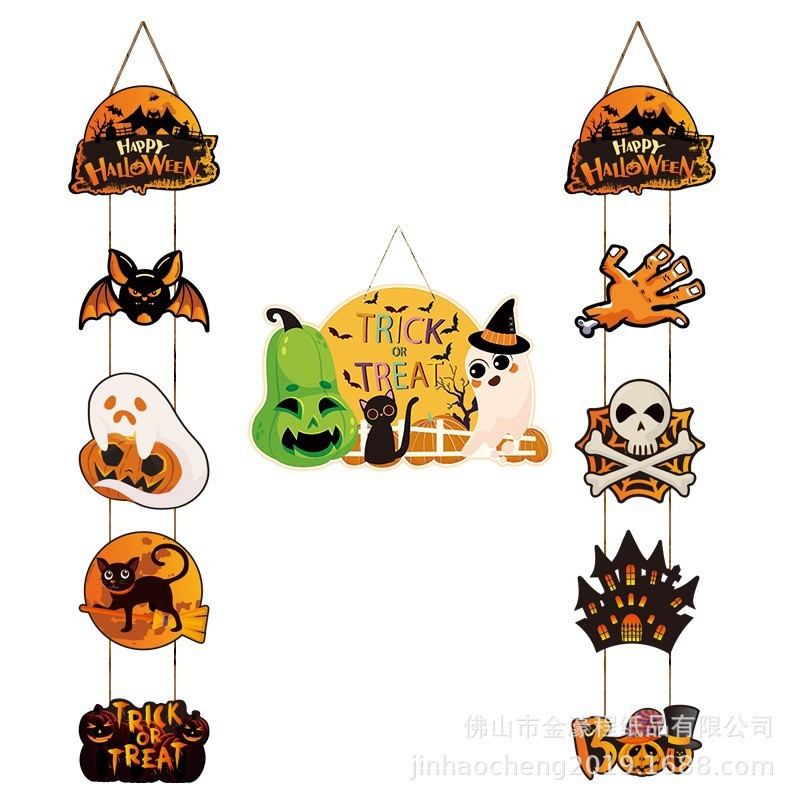 ハロウィンドア吊り下げハロウィンパーティー装飾カボチャコウモリドア吊り下げゴーストフェスティバル装飾雰囲気装飾小道具|undefined