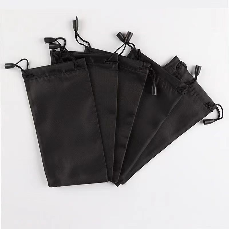 Black portable glasses bag fiber drawstring drawstring ordinary regular sunglasses storage bag glasses dustproof bag