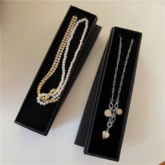 Black High-Quality Texture Gift Box Earrings Ring Necklace Bracelet Elegant Fashion Packaging Box Minimalist Creative Box