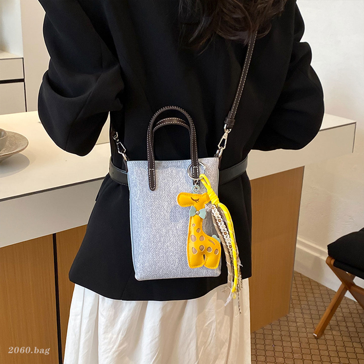 2026 bolso de cubo de empalme bolso de mujer mini hombro de hombro de viaje de hombro de nuevo jeans coreanos