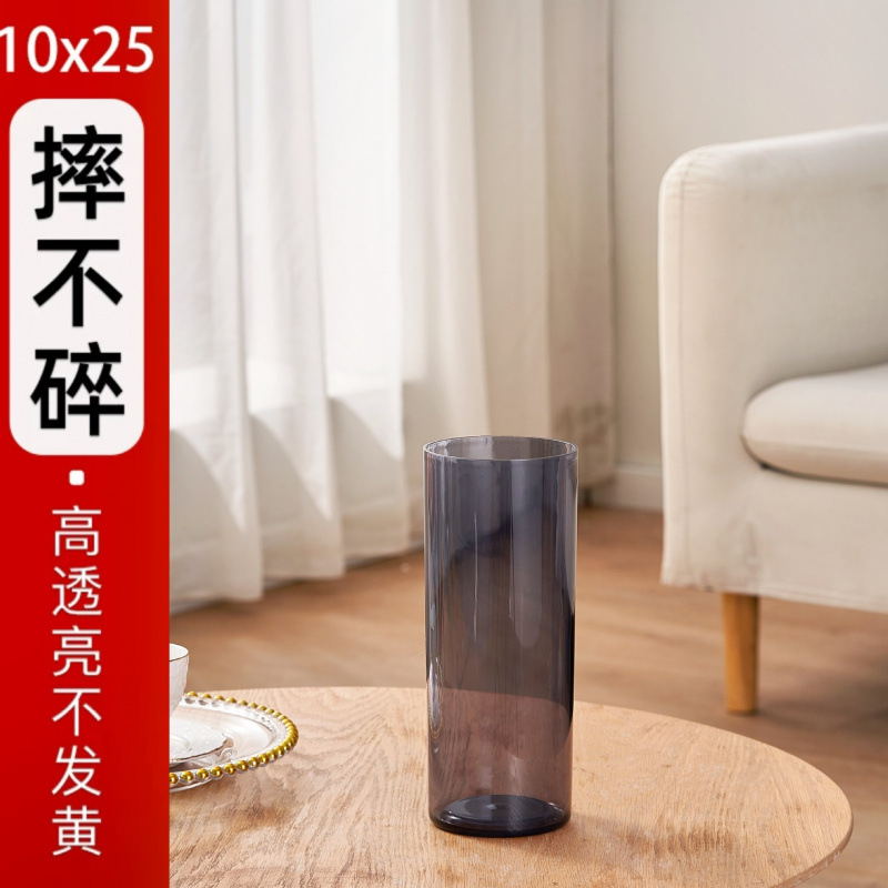 Gran vasos de flores largos grandes gruesas claras rectas flores de bambú rica botella de vidrio de agua de cultivo de agua de bambú imitación