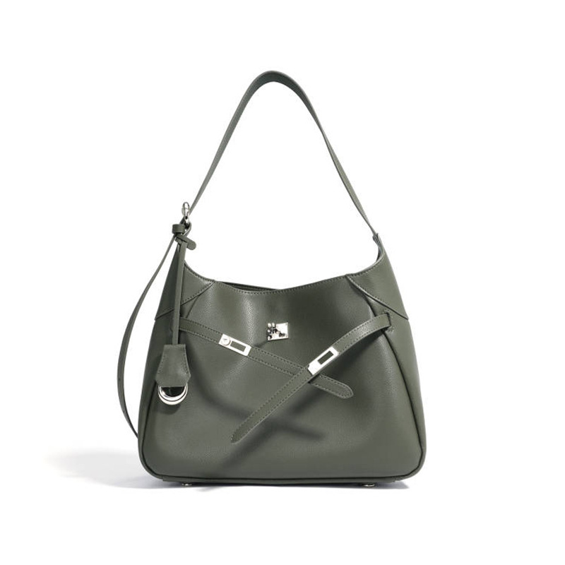 Autumn/Winter Retro Fashion Clasp Cowhide Tote Bag, Versatile High-End Large Capacity Shoulder & Underarm Bag For Women - Thumbnail 8