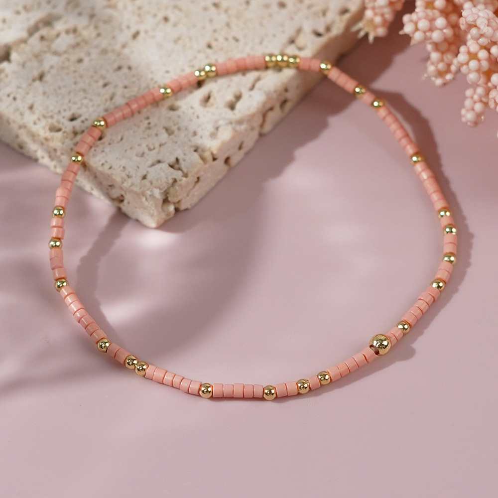 Holiday, Daily Occasion Simple Style Classic Style Round Glass/Colored Glaze Wholesale Bracelets