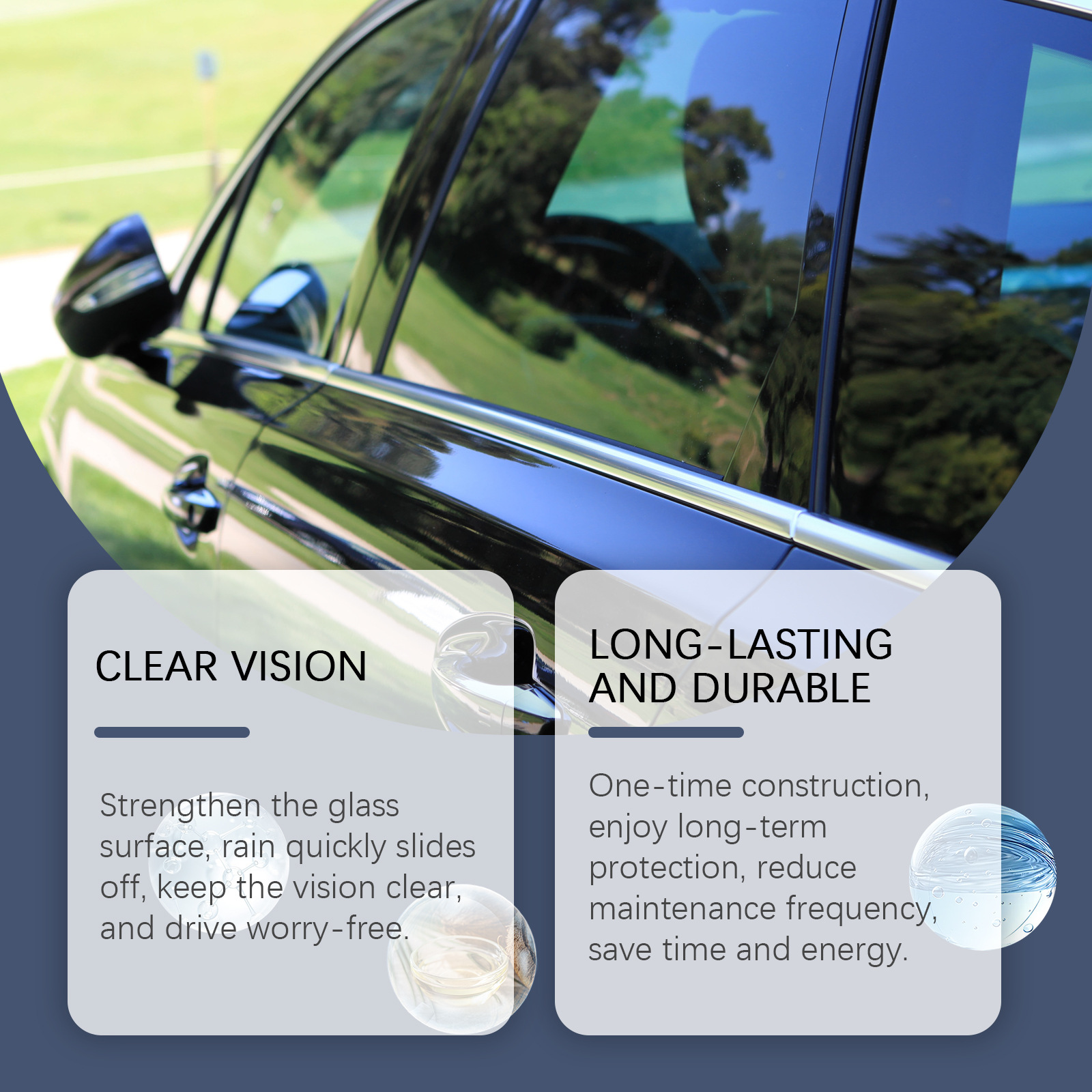 Homonth Car Glass Anti-Fog and Rain-Proof Agent, Car Window Anti-Rain and Waterproof Cleaning Spray for Car Glass