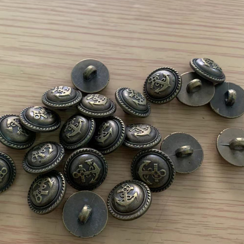 仿金属塑料电镀有脚仿金色船锚纽扣青铜钮扣