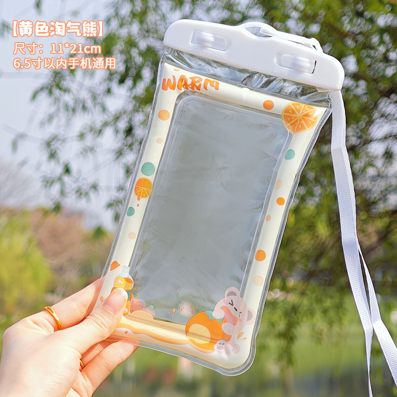 水中撮影エアバッグ携帯電話防水袋温泉水泳携帯電話汎用タッチパネル浮潜防水カバー|undefined