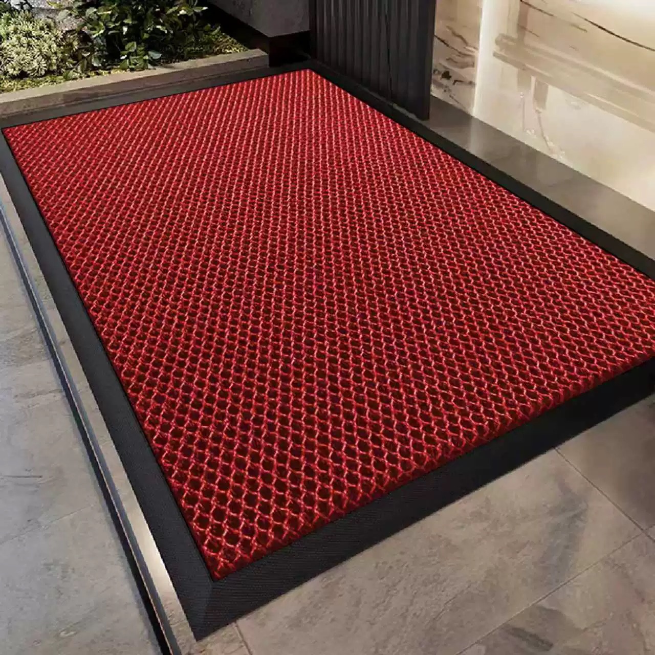 Alfombra de piso de entrada de alta calidad, alfombra roja antideslizante de puerta de entrada de la casa, alfombra roja antideslizante de la casa
