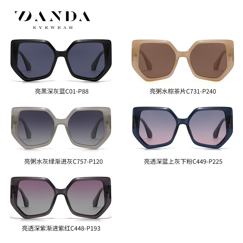 En stock nuevas gafas de sol de moda de las mujeres marca de moda gafas de sol polarizadas a prueba de rayos UV ultra-luz TR7565 gafas de sol al por mayor