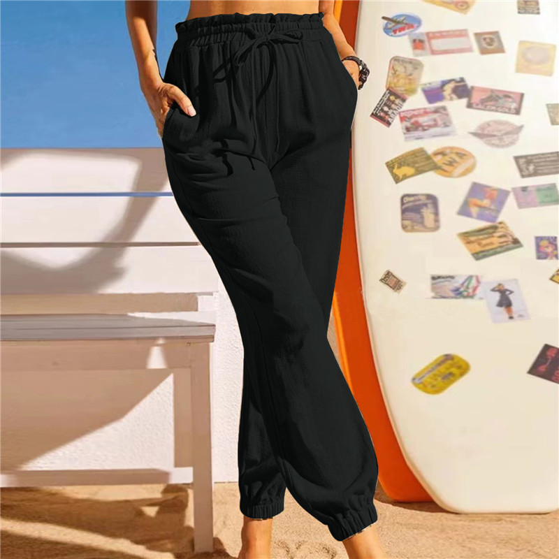 Pantalones De Jogger Largos De Color Liso Informales Para Mujer display picture 2