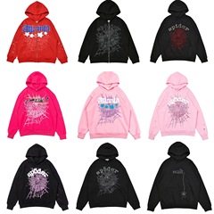 25ss高品質Sp555der美潮ハイストリートホットドリルフォームレタースパイダーウェブフーディ男女兼用トップス
