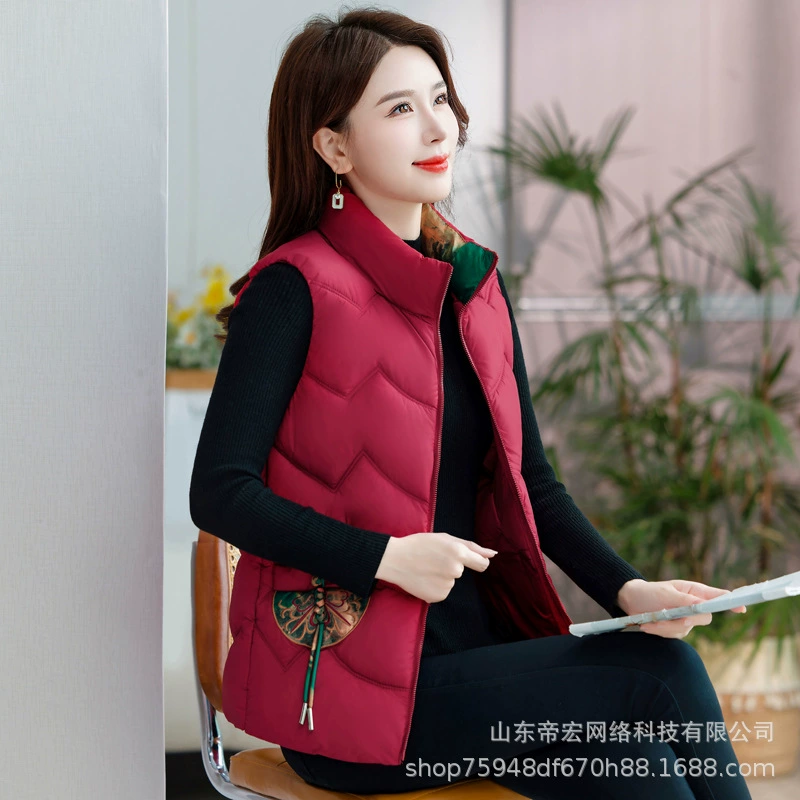 Винтажный хлопковый жилет на пуговицах для женщин, зимний жилет, женская одежда в этническом стиле, хлопковая куртка больших размеров, китайский стиль.