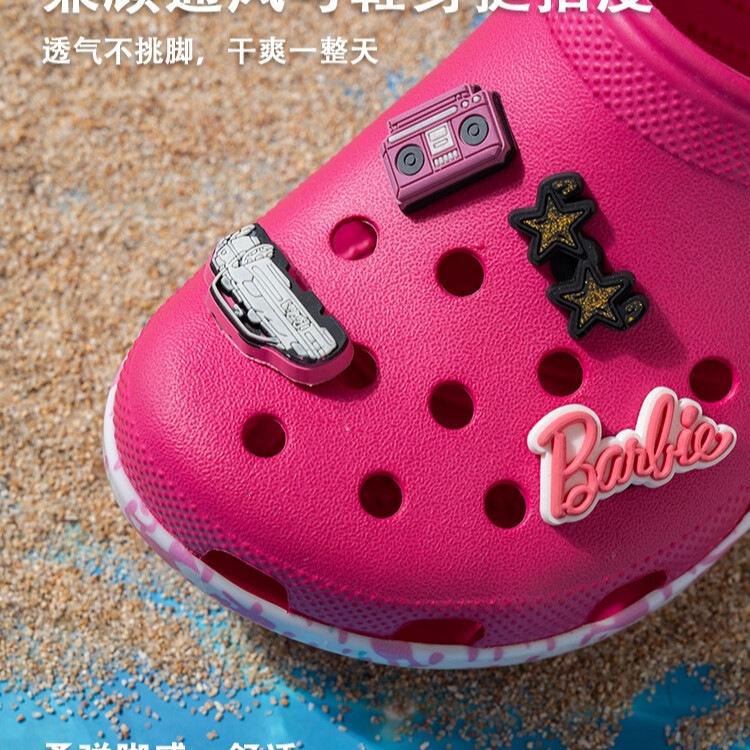 Croos Collaboration with Barbie Celebrity Clogs, Unisex Sandals, Beach Shoes, Closed-Toe Sandals, Fashionable Slippers Croos Collaboration with Barbie Celebrity Clogs, Unisex Sandals, Beach Shoes, Closed-Toe Sandals, Fashionable Slippers