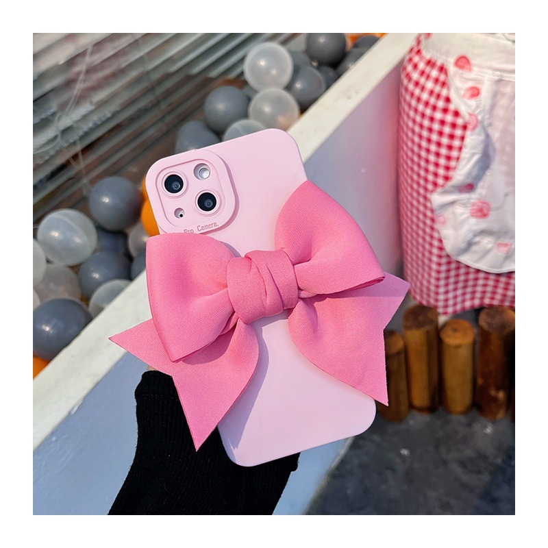 3d Bowknot Silicone Phone Case For Iphone 17 16 15 Pro Max Stylish_voghion.com