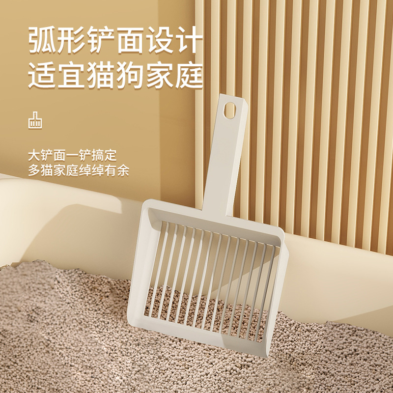 Fábrica al por mayor de gran número simple pala de arena para gatos mango largo espátula gruesa pala de mierda para gatos suministros de limpieza para gatos pala de arena para gatos