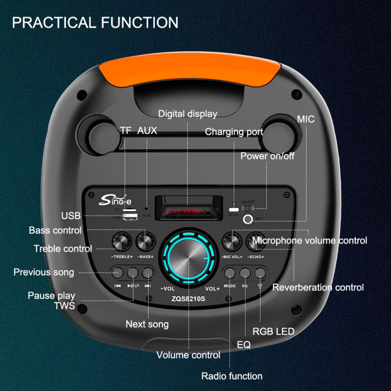 Sing-e dec s8210sメーカー卸売り屋外bluetoothスピーカー演出家庭用k歌マイク付き大音響|undefined