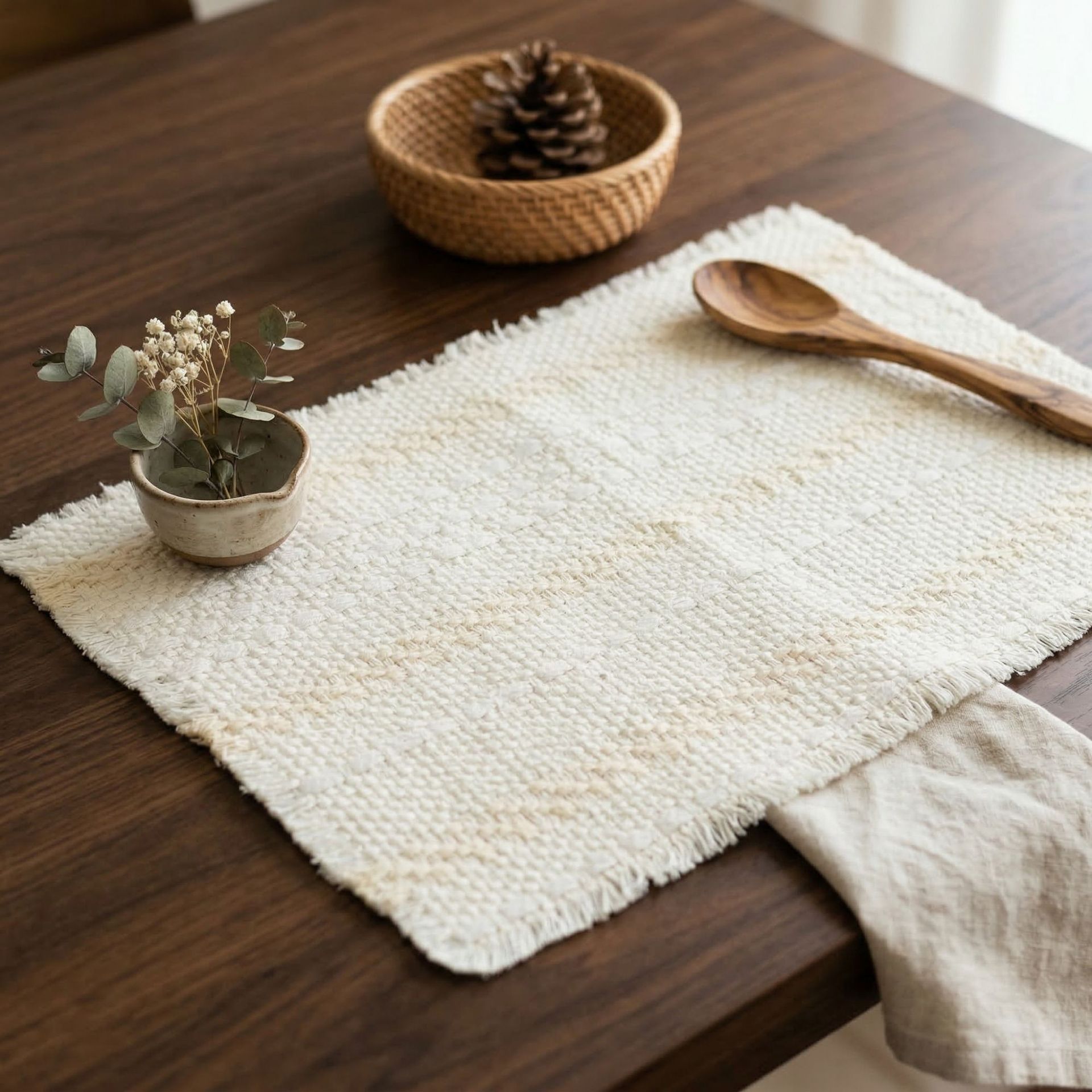 almohadilla de mesa de algodón y lino almohadilla de aislamiento térmico de la mesa de comedor doméstica almohadilla de mesa de madera simple almohadilla de mesa antideslizante y resistente al calor