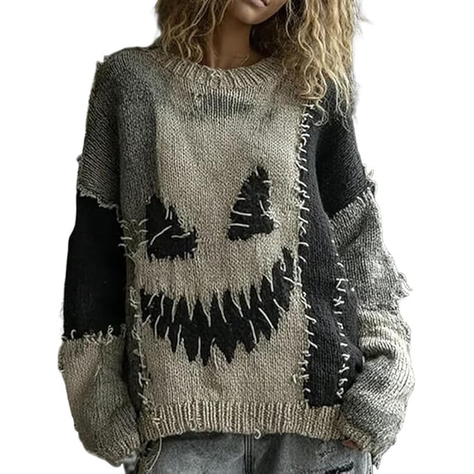 Comercio exterior transfronterizo procesamiento de Halloween Navidad personalizado camisetas de punto suéter hombre y mujer tamaño europeo fábrica Amazon mayorista