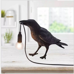 Cross-Border Resin Table Lamp Wall Lamp Post-Modern Creative Bedroom Designer Animal Black Auspicious Bird Lamp Internet Celebrity Same Model
