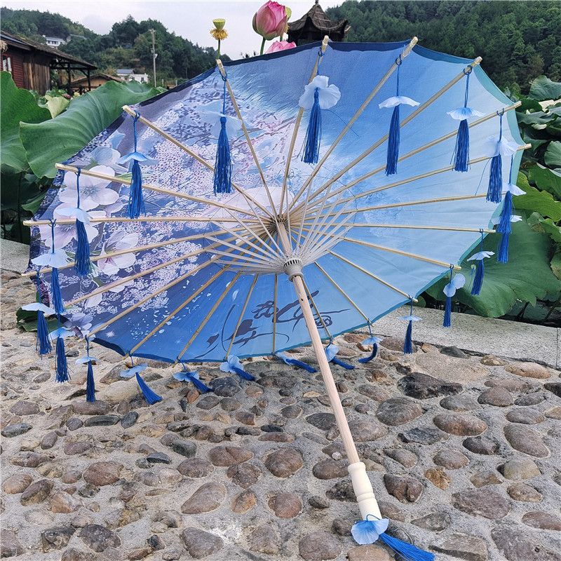 꽃 보름달 꽃잎 우산