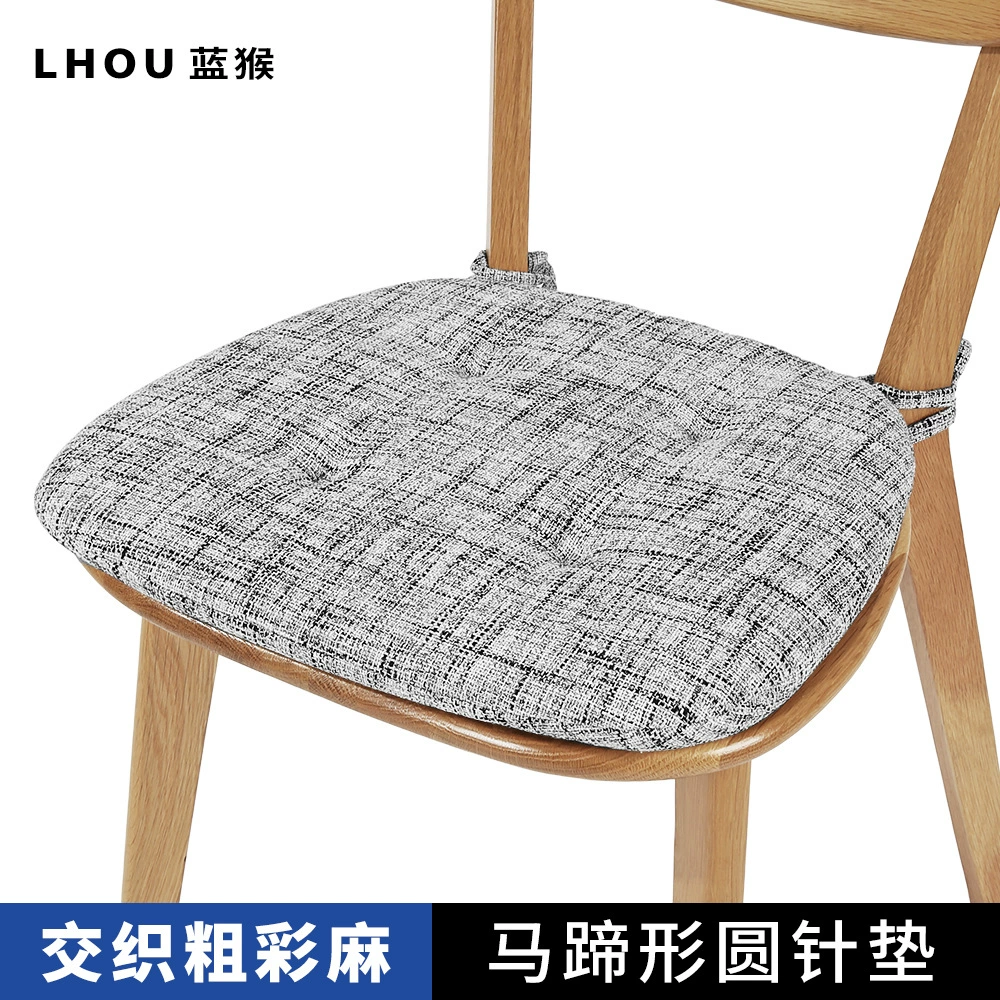 Универсальная подушка для сиденья из хлопка и льна Four Seasons Стул из цельного дерева в скандинавском стиле в форме подковы Подушка для домашнего стула Подушка для виндзорского стула Обеденная Подушка для стула
