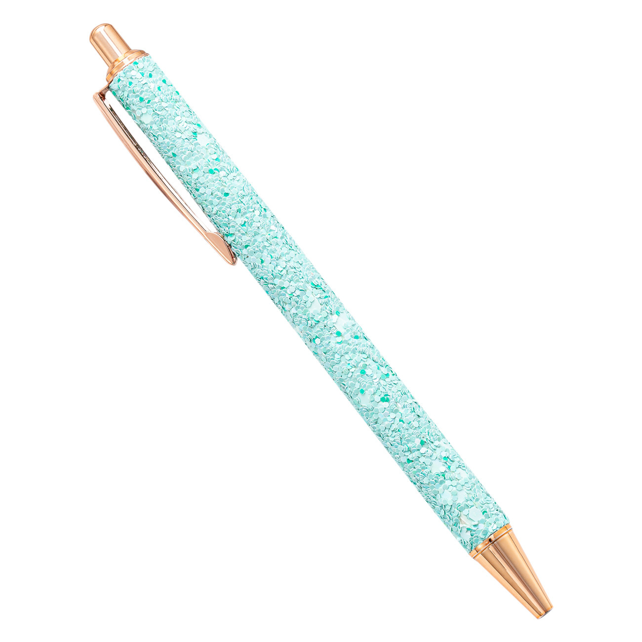 Presionar el bolígrafo de bola de sequinilla de fábrica de venta directa de estudiantes chicas corazón de color bolígrafo publicitario de escamas de metal bolígrafo