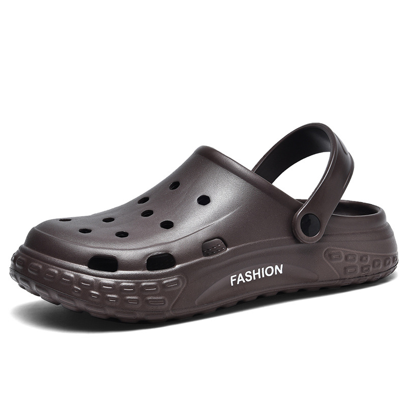 Color sólido Baotou Hole zapatos para hombres verano nuevo tipo de zapatillas de playa soleas gruesas antideslizantes sandalias para hombres