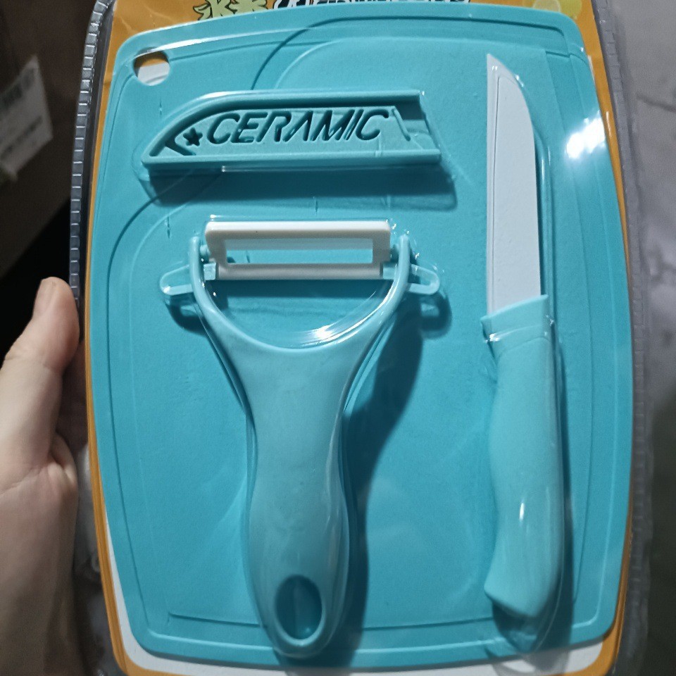 Juego de cuchillos de cerámica para frutas, juego de tres piezas, cuchillo multifuncional para el hogar, cuchillo creativo para comida de bebé, juego de cuchillos para pelar.