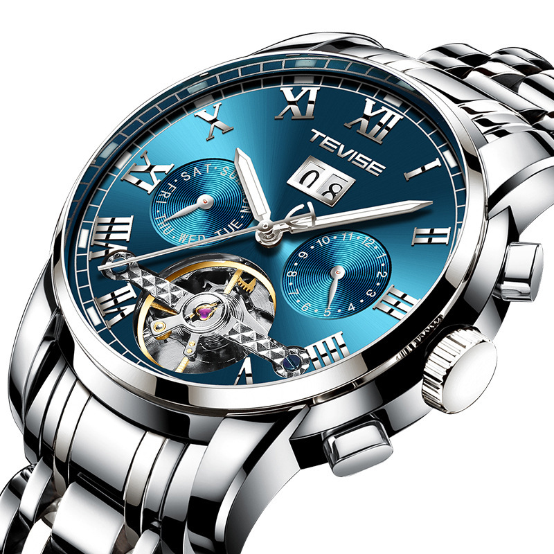 Teweys famoso reloj tourbillon reloj de los hombres reloj de moda reloj mecánico reloj de negocios de moda