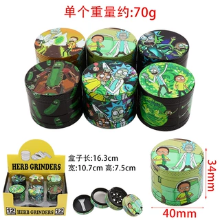 GRINDER跨境热卖锌合金全身UV磨烟器 40MM4层平板研磨器便携式