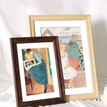 木质相框挂墙a3A4纸画框4k八8K开空框儿童素描油画装裱12寸16框架