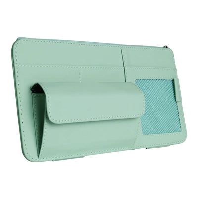Car Glasses Clip/Bill Clip | Multi-Functional Car Supplies Card - 3062-green-nappa-leather-glasses-case