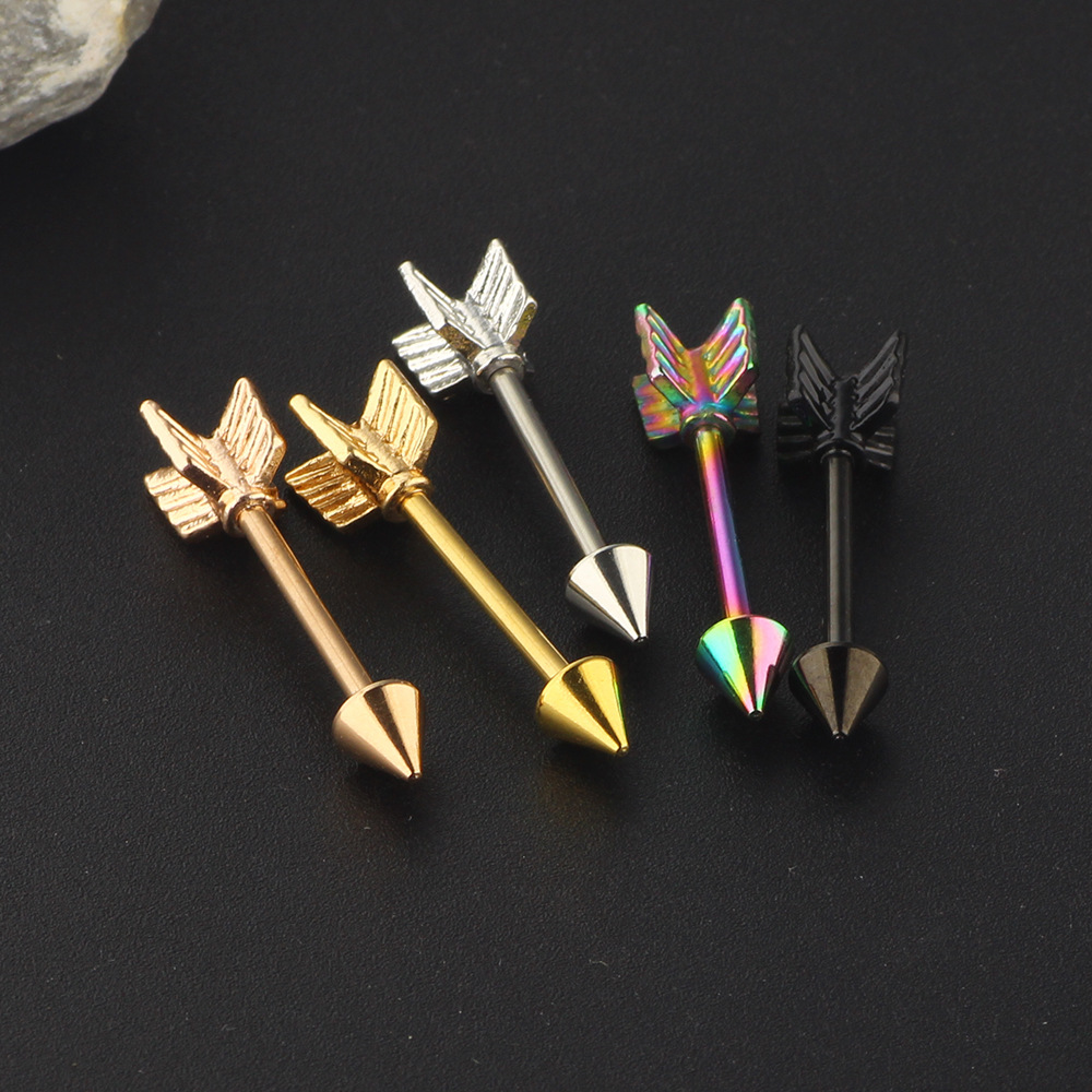 16MM Nipple Rings Stainless Steel Nail Ring Piercing Jewelry Earrings Arrow Shape detail image 7