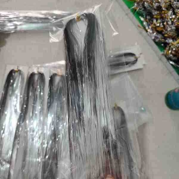 大红色装饰闪亮彩条无卷轴黑色闪亮散装细条金黄色铝箔条流苏线